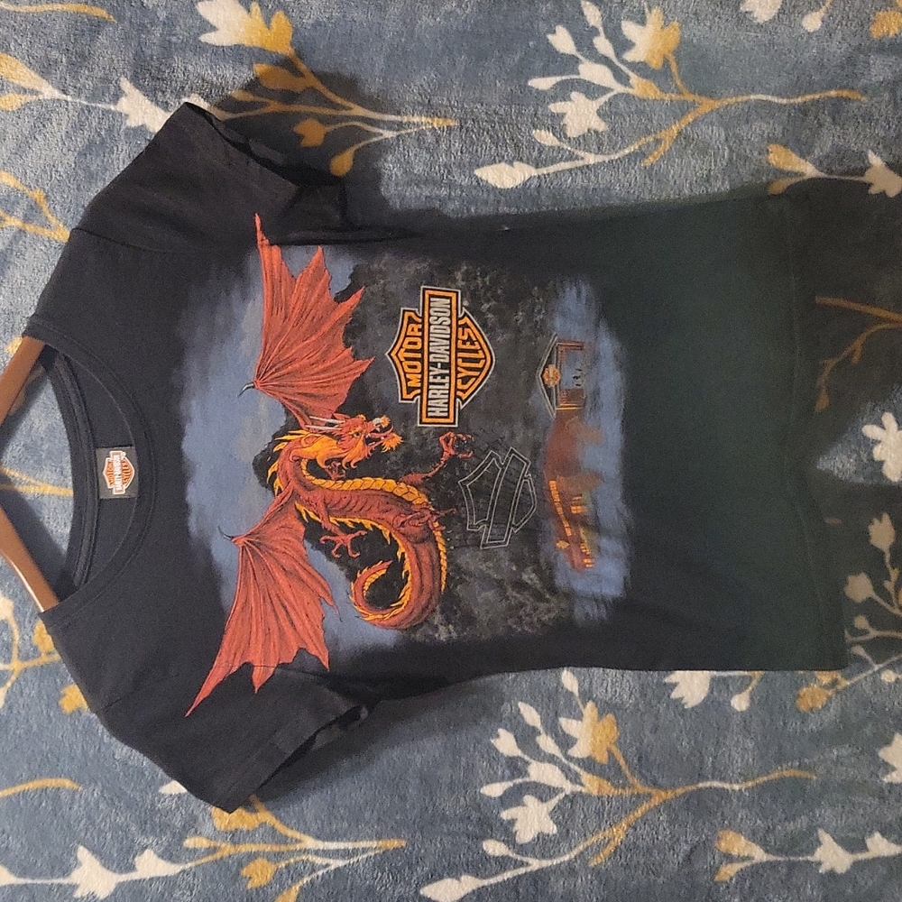 Harley-Davidson motorcycle black woman's t-shirt size medium